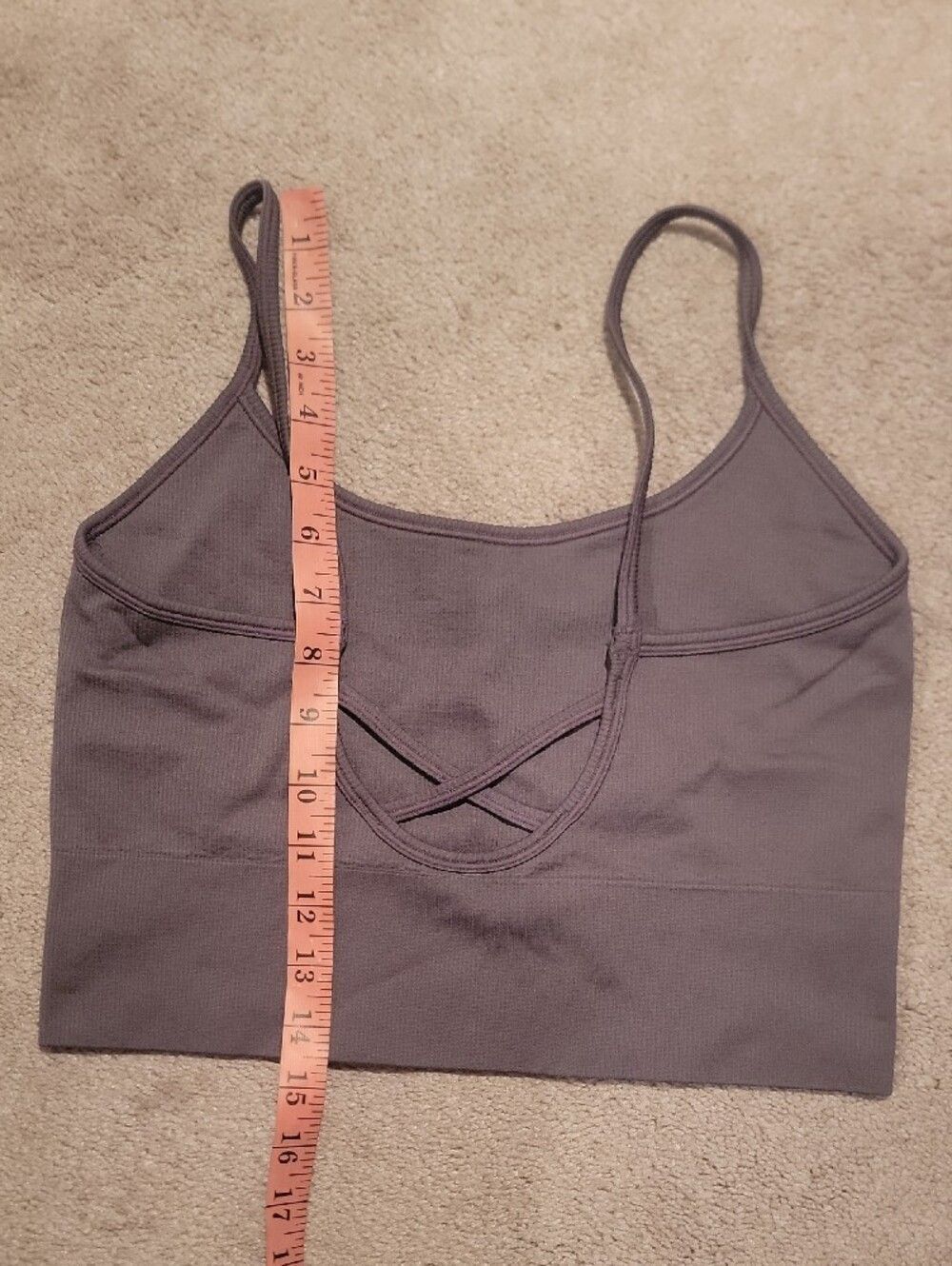 Gray Seamless Ribbed Sports Bra - Picture 4 of 4